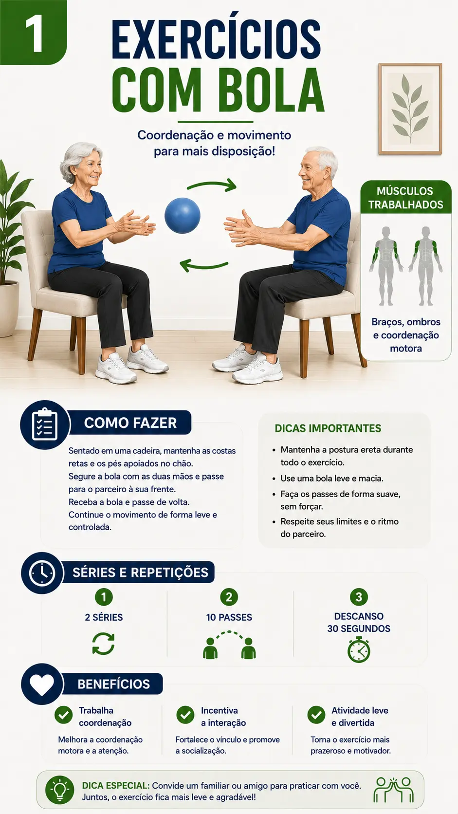 Página ilustrada do material: exercícios com bola